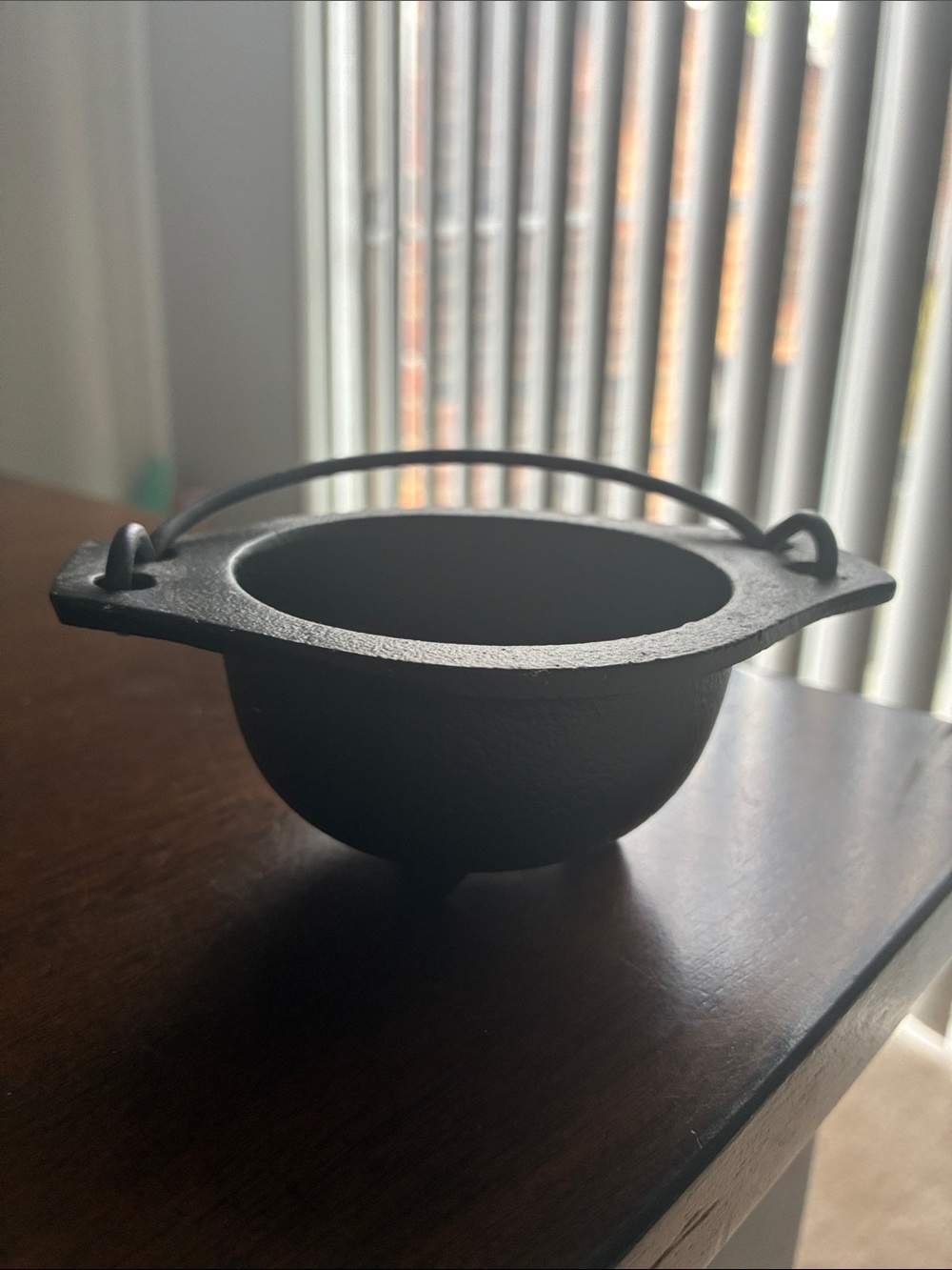 Small Black Cast Iron Cauldron Pot with Handle Witchcraft Supplies